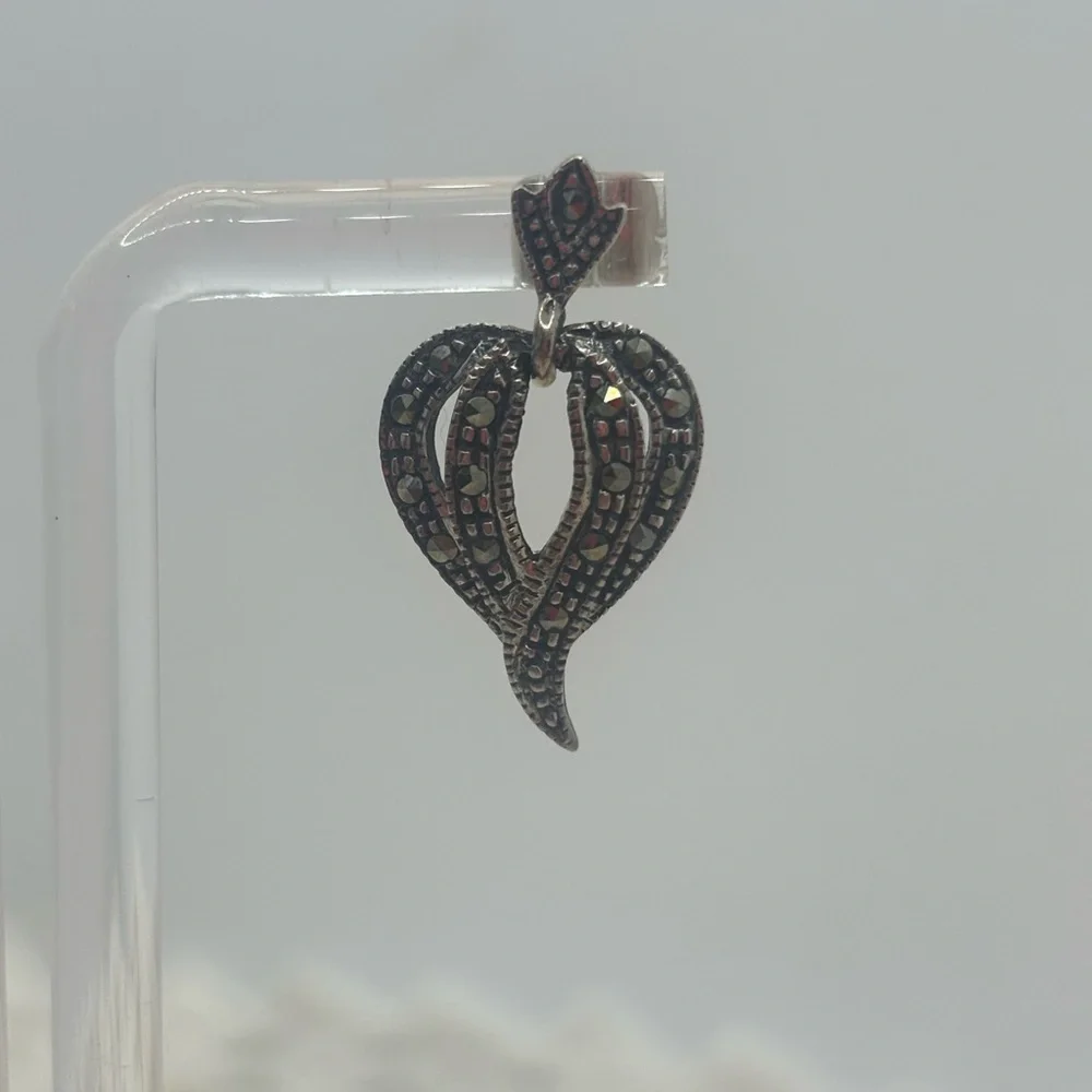 Vintage 925 silver marked TH 60 earrings